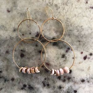14k Gold fill puka shell hoop earrings